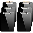 Sooez 6 Pack Plastic Clip Boards 8.5x11, Clipboard with Pen Holder & Low Profile Clip, Nursing Clipboard, Letter Size / A4 Cute Clipboard for Kids, School, Women, Holds Letter Size/ A4 Papers, Black