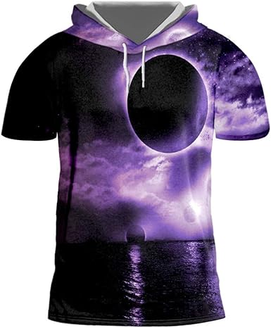 purple short sleeve hoodie