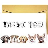 RUALOVE Cute Dog Thank You Card - Appreciation Gift for Friend, Teacher, Boss, Coworker or Dog Lover - Pun Veterinarian Card