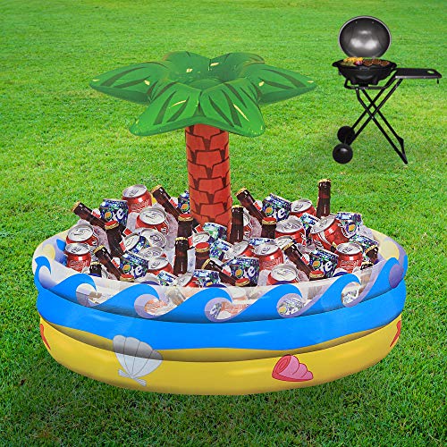 RamPro Palm Tree Oasis Inflatable Party Cooler Durable Summer
