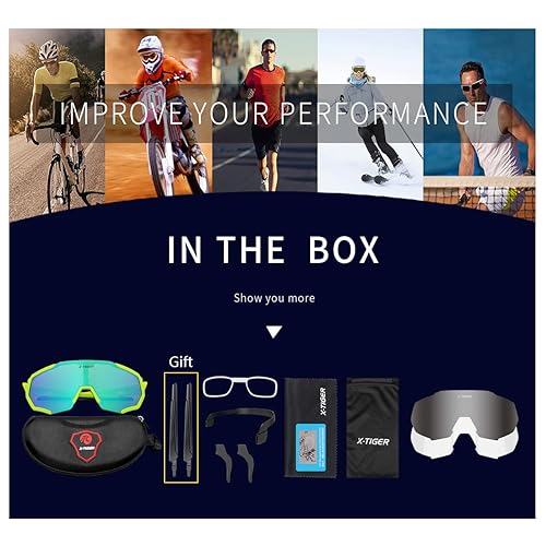 X-TIGER Polarized Sports Sunglasses with Interchangeable Lenses