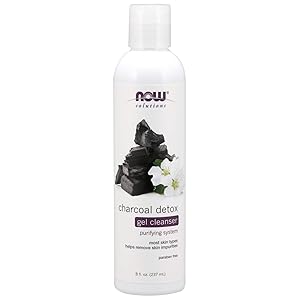 NOW Solutions, Charcoal Detox Gel Cleanser, Purifying System, for Most Skin Types, 8-Ounce