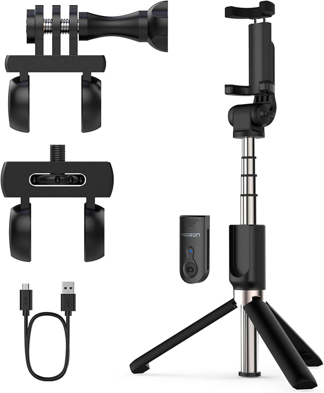 Yoozon Upgraded Selfie Stick Tripod Bluetooth, Phone & Camera Tripod Selfie Stick with Wireless Remote Shutter for Gopro,Action Cameras, iPhone 11/11 Pro/11 Pro Max/Xs MAX/Galaxy Note 10/Note 10 Plus