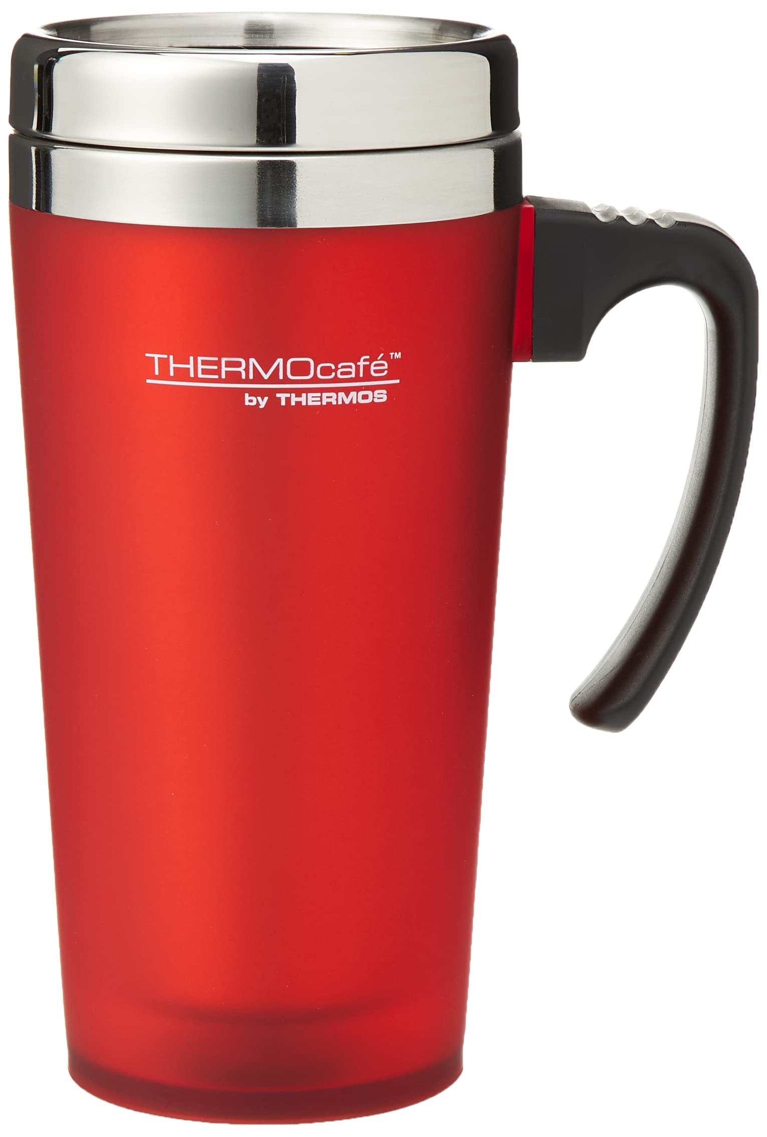 Thermos 187122 ThermoCafé Soft Touch Plastic Travel Mug, Red, 420 ml