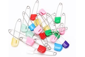 JOWXSX 20 Pcs 2 Inch Baby Infant Child Cloth Nappy Diaper Pins Safety Locking Holder Colorful Safety Pins Heavy Duty, Diaper for Pins and Fasteners, Cloth Diapers and Accessories