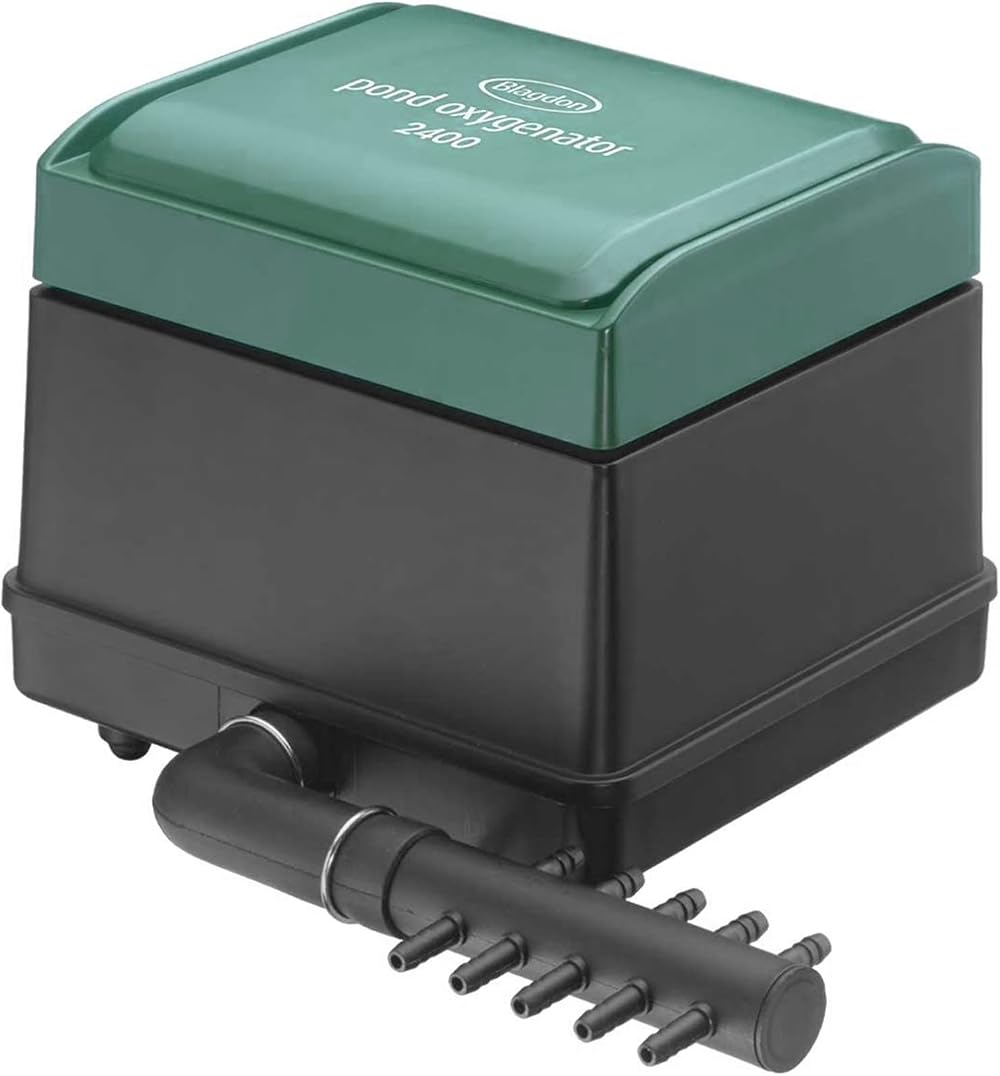 Blagdon Pond Oxygenator 2400 Air Pump 15,000 L Pond 10 Outlets Green