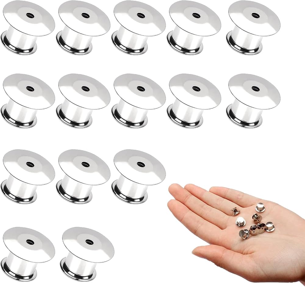 Gunwon 15 Silver Pin Back Locks 10x7mm Nickel Plated Copper Latch