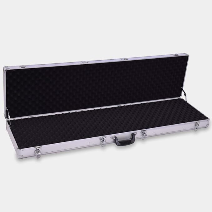 Waffenkoffer Abschließbar Alu Langwaffen Gewehrkoffer Pistolenkoffer Groß Lang 130cm Aluminium Munitionskoffer Alukoffer Silb