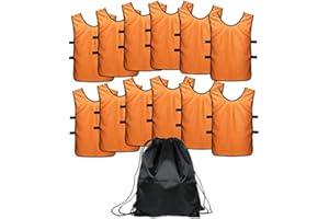 FLECHR Soccer Sports 12 Pack Team shirt Training Vests Jerseys Bibs Adult Youth kids Football Basketball Volleyball Hockey