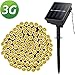 Solar String Lights, Outdoor String Lights, Lellel 3rd Gen Super Bright LED String Lights, Great for Yard Patio Garden Tree Party Wedding Decoration, Warm White with 8 Working Modes