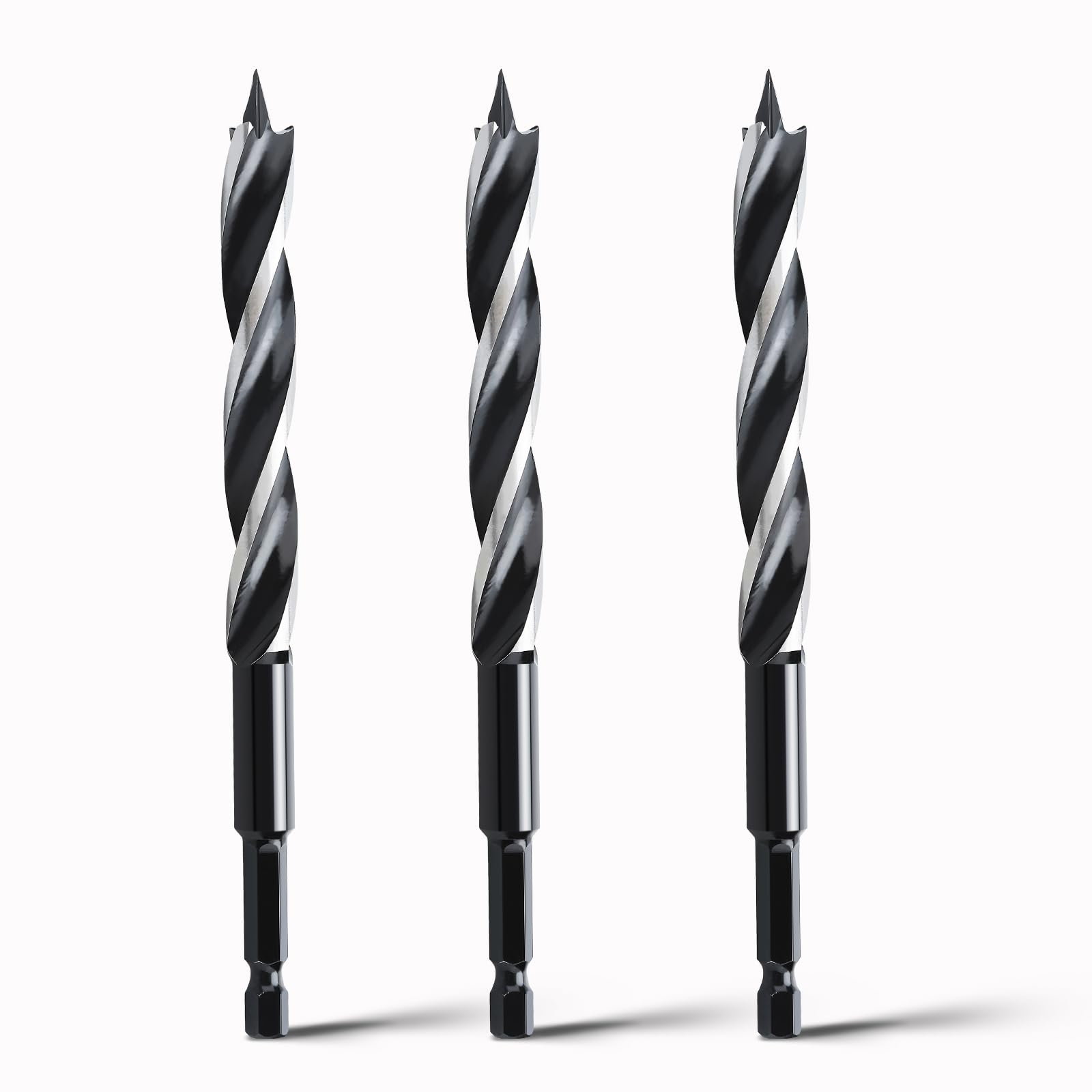 hsawbit Wood Drill Bits, 3pcs x 12mm x 155mm Auger Drill Bit Extra Long Drill Bits Wood Plastic, Drywall Woodworking Hole Drill Bit