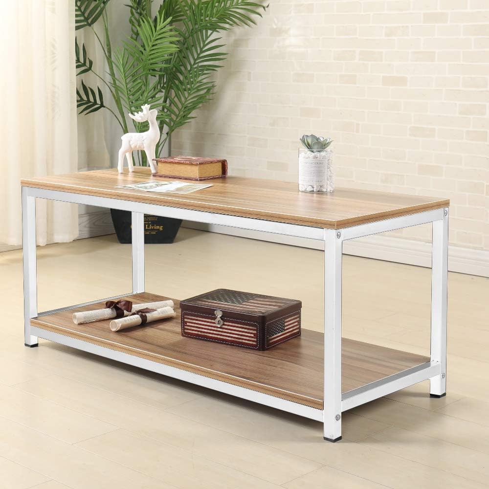 Soges Coffee Tables 39 3inches Coffee Table Modern Style End Table Console Table 2 Tiers Tvst 100 Mp Ca N Living Room Furniture Tables Urbytus Com