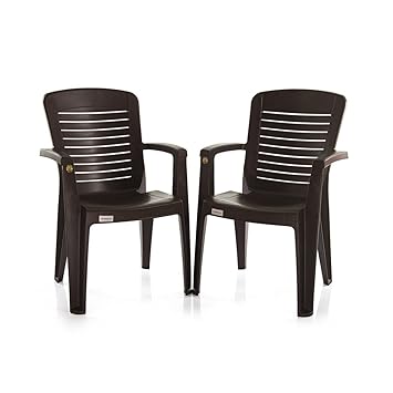 Varmora Premium Chair Set of 2 (Horiz Ergo - Brown)