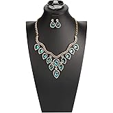 SYYSY Jewelry Bust,Necklace Bust Jewelry Displays for Shows,Black Leather Bust for Jewelry Display,Jewelry Stand for Necklace,Bracelets,Earrings,Rings (H16.3inch)