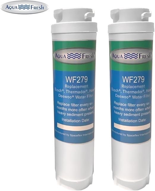 Amazon Com Aqua Fresh Wf279 Replacement 644845 Refrigerator Water Filter Compatible With Bosch 644845 Replfltr10 Ultra Clarity Haier 0060820860 Miele Kwf1000 9000194412 740570 9000077095 2 Pack Kitchen Dining