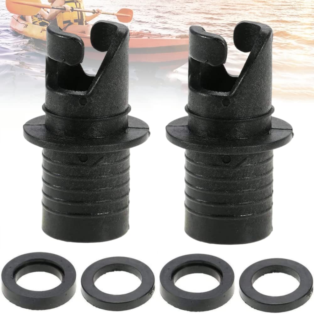 QINBINENG 2 Pack Air Valve Adapter Leakproof Kayak Air Valve Connector Boat Foot Pump Hose Adapter Connector Inflatable Kayak Dinghy Adapter