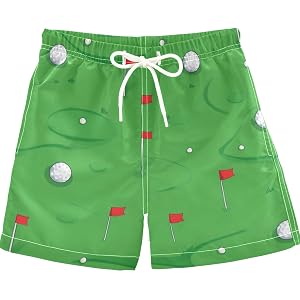 Boys' Swim Trunks Available in 2T, 3T, 4T, 5T, XS, S, M, L, XL Classic Fit for Beach & Pool Golf Green 3