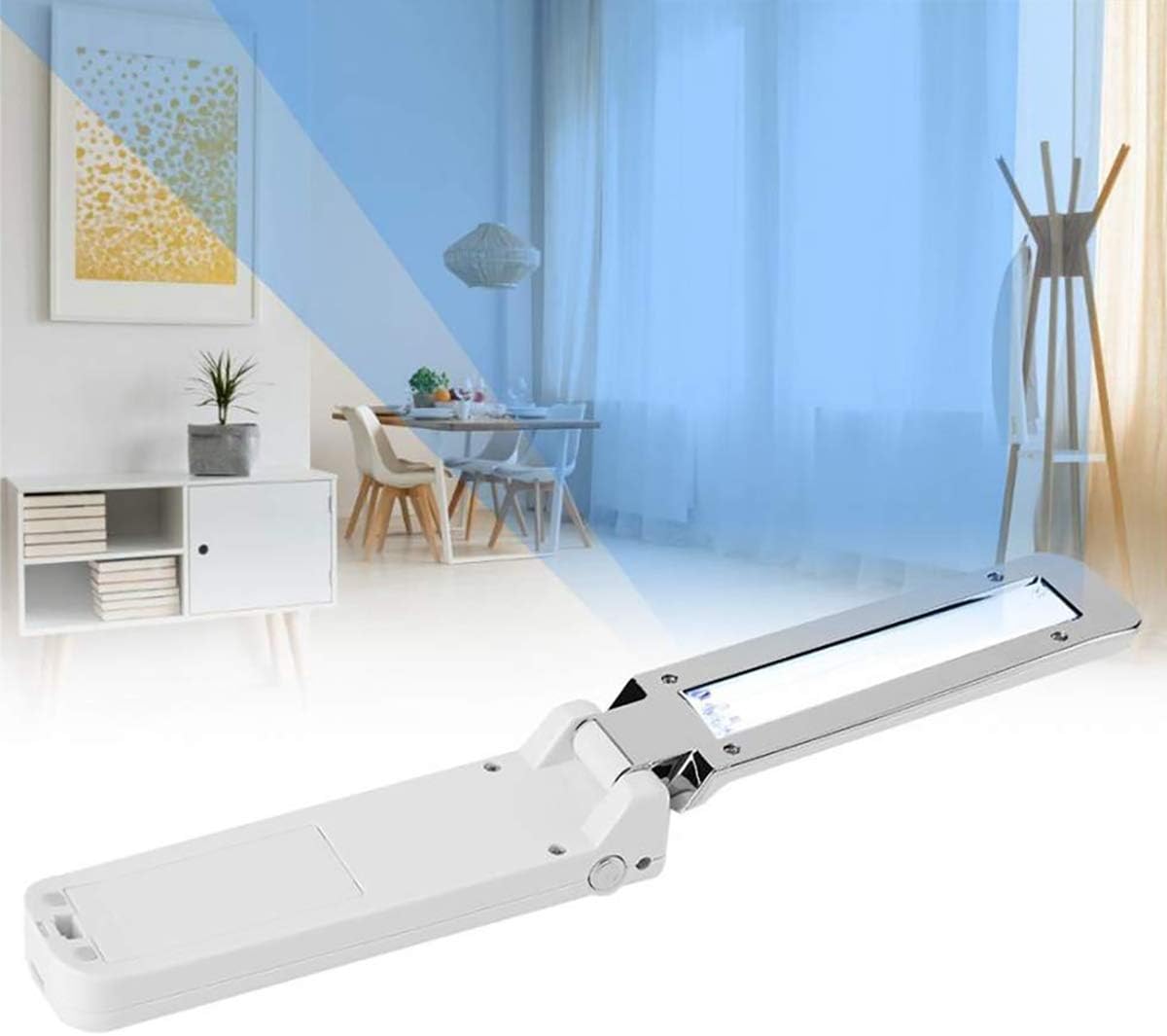 Wensa Portable UV Light Sterilizer, USB Foldable Travel UV Wand Sanitizer, Kill Germs and Bacteria UV Disinfection Lamp Tool, for Travel Hotel Home Office Use