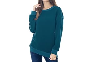 Smallshow Women's Nursing Sweatshirt Long Sleeve Fleece Breastfeeding Tops