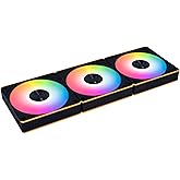 Lian Li UNI Fan CL120 Wireless Triple Pack-Black-12CL1W3B | 120mm PWM Fans - 2.4 GHz Wireless Signal RGB &amp; PC Case Fans Control, Controller Included &amp; Required