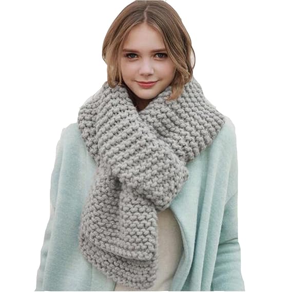 Amazon ざっくり編みニット スヌード マフラー ボリューム もこもこ