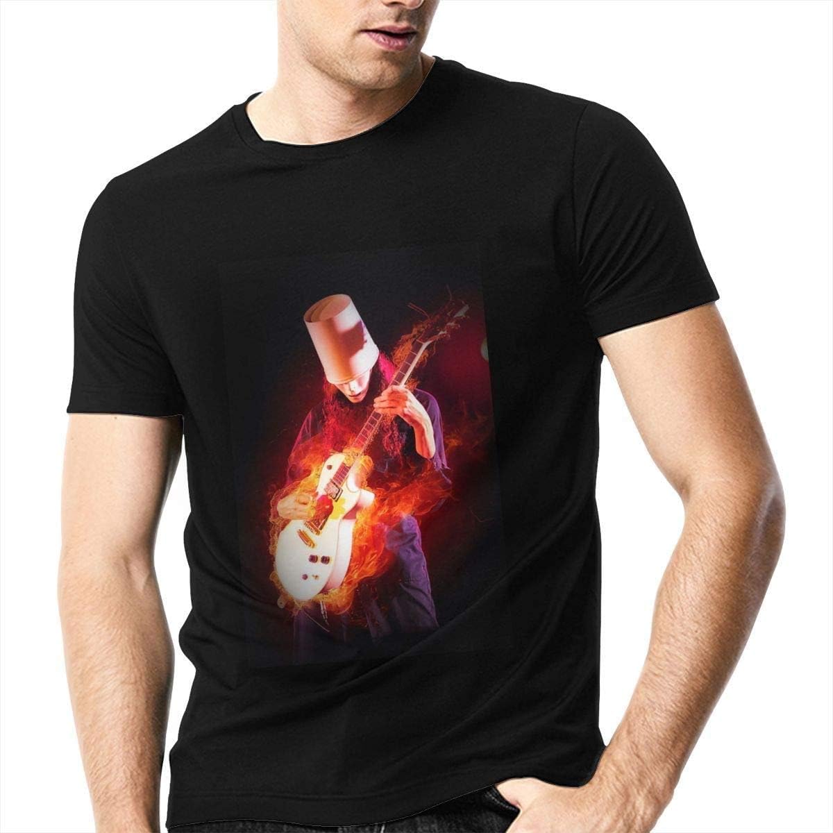 Buckethead Men's Short Sleeve T-Shirt Comfortable Crew-Neck Tee Top