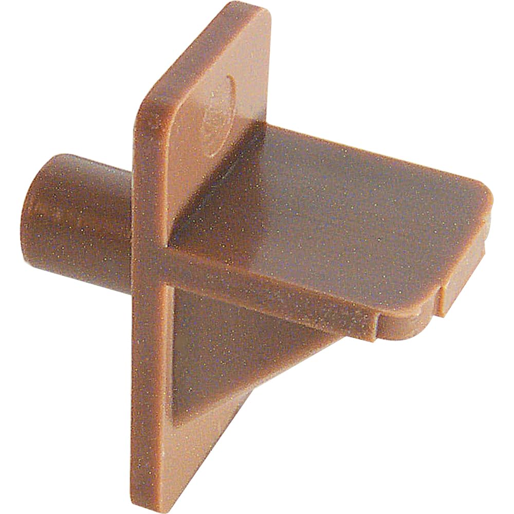 Prime-Line MP9001-25 Shelf Support Peg, 1/4 in, Plastic Construction, Brown, Pack of 25