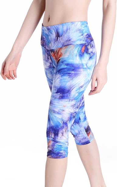 printed yoga capris