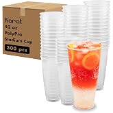 Karat [42oz - 300ct PP Plastic Cold Disposable Plastic Cups - BPA-Free, 117mm Diameter Drinking Cups for Cold Beverages, Iced Coffee, Water, Ideal for Parties and Events
