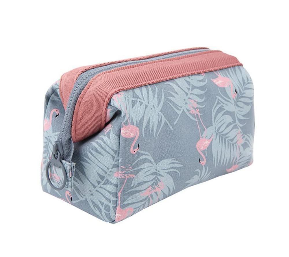 Cosmetic Bags,Waterproof Polyester Cotton Makeup Bags Portable Travel Toiletry Wash Bag Flamingo for Women Girls