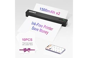 DODOXCX Portable Printers Wireless for Travel, Portable-Thermal-Bluetooth-Inkless-Printer Support 8.5" X 11" US Letter&Legal,A4&,A5,with 10 pcs Folded Thermal Paper,Compatible with Android,iOS Phone&Laptop