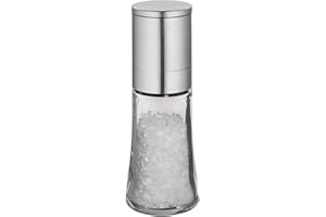 Cilio Bari Glass and Stainless Steel Spice and Salt Mill, 5.5-Inch, Silver