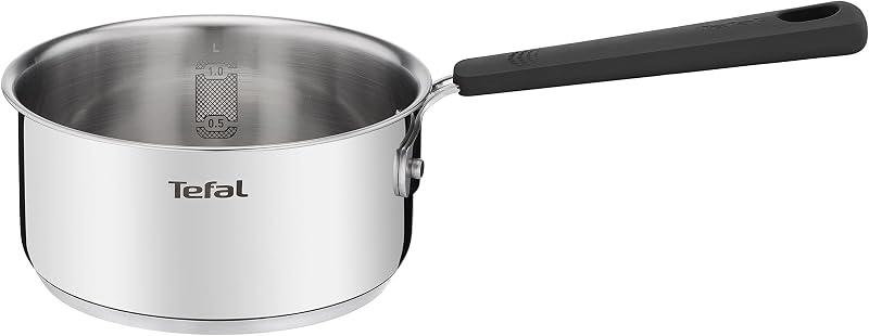 G7376S Opti'Space Topfset 6-teilig | Stielkasserolle 16 cm (inkl. Deckel) | Kochtöpfe 20/24 cm (inkl. Deckel) | Edelstahl | Thermo-Fusion-Boden | für alle Herdarten | Induktion | Grau