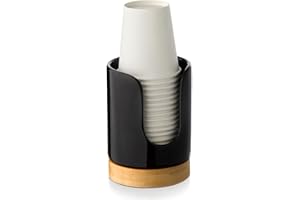 Viosuniu Ceramic Bathroom Cups Dispenser - 3 oz Disposable Paper & Plastic Bathroom Cups Holder - Mouthwash Cups Dispenser fo