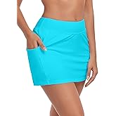 Ocean Blues Women's High Waisted Swim Skirt Tummy Control Skirted Swimsuit Bottom with Mesh Liner