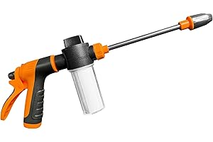 MOSIKEN High Pressure Soap Sprayer for Garden Hose, Foam Gun Car Wash Sprayer with 3.5oz/100cc Plastic Soap Dispenser Bottle, Adjustable Nozzle for Gardening, Solar Panel Cleaning, Pet Showering
