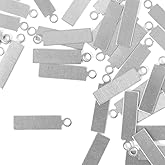 ImpressArt - Premium Metal Stamping Rectangle Blanks for Metal Stamping and Jewelry Making (24 Pack) (5/8" Rectangle Tag w/Ring, Aluminum)