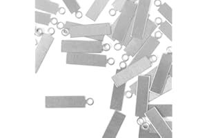 ImpressArt - Premium Metal Stamping Rectangle Blanks for Metal Stamping and Jewelry Making (24 Pack) (5/8" Rectangle Tag w/Ring, Aluminum)