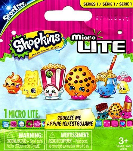 SpotLite Shopkins Micro Lite Series 1 LED Light Up Toy Mini Figure Blind Bag / Mystery Package - 1 Pack. (Package Includes 1 Random Shopkins MicroLite Figure Total.)