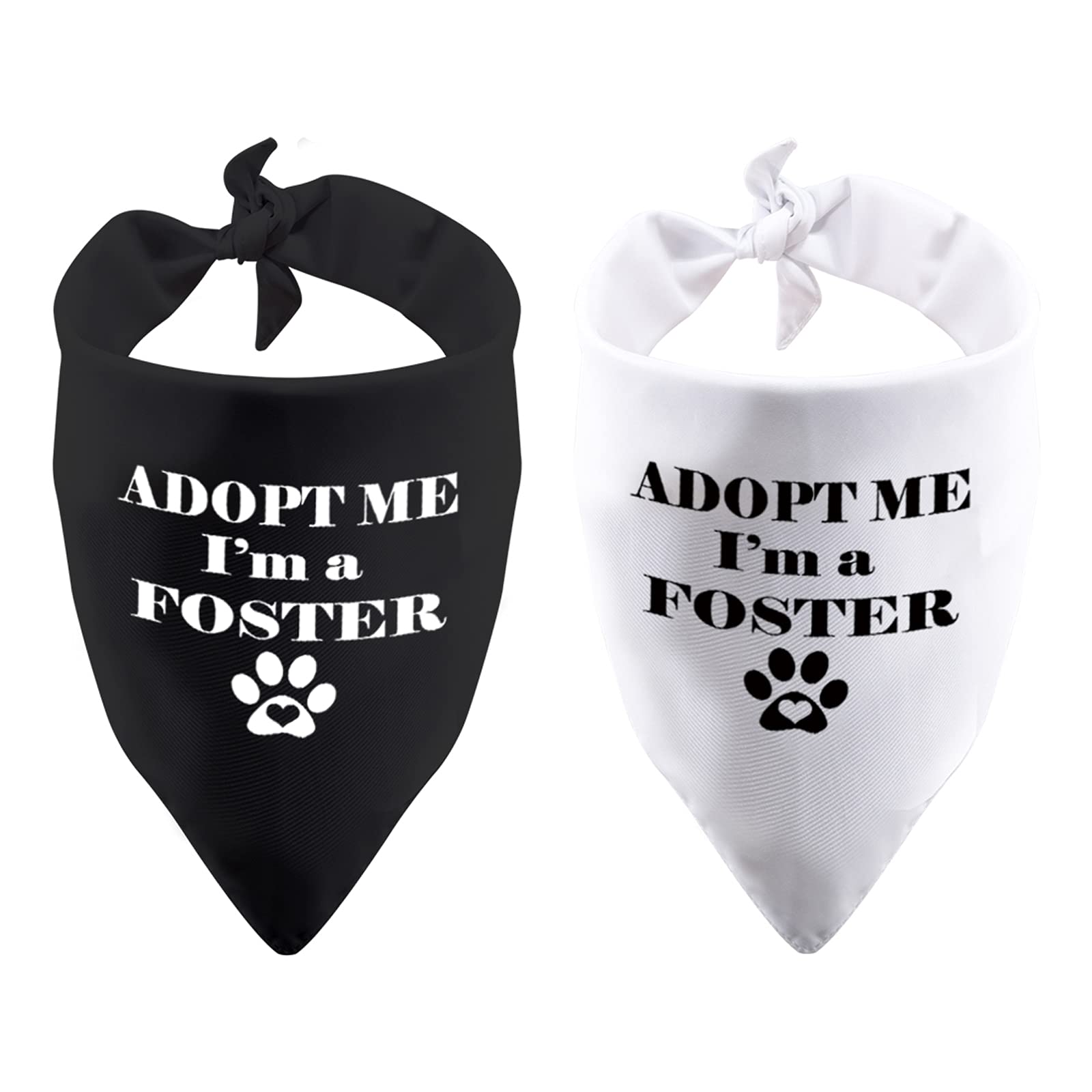 2 Pack Adopt Me I’m a Foster Dog Bandana Dog Adoption Bandanna New Puppy Bandana (Im a Foster D)