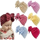 XYX Baby Girl Toddlers Breathable Cotton Hat Newborn Knotted Hat Cute Donut Soft Turban Bow Knot Cap