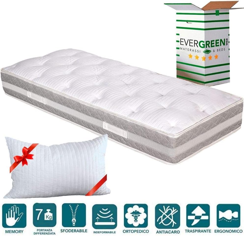 Evergreenweb - ITALIENISCHE Matratze 80x190 Höhe 25 cm mit ...