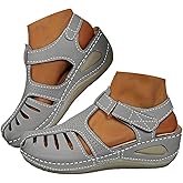 Closed Toe Sandals for Women 2026 Dressy Platform Wedges with Ankle Strap Comfortable Walking Shoes for Summer Breathable Hollow Out Casual Sandals