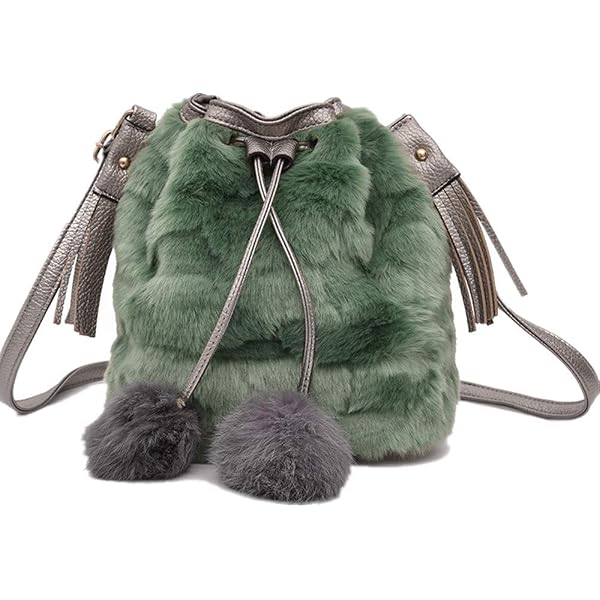 LONI Women's Faux Fur Crossbody Bag - Small Clutch With Detachable Straps, 22x14x4cm - View #5