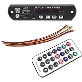 HiLetgo 12V MP3 WMA Audio Bluetooth Decoding Board w/SD Card Slot/USB/FM/Remote Decoding Module for Car with LCD Display and Remote Controller