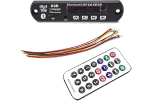 HiLetgo 12V MP3 WMA Audio Bluetooth Decoding Board w/SD Card Slot/USB/FM/Remote Decoding Module for Car with LCD Display and Remote Controller