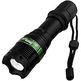 Kizad Super Bright Flashlight Zoomable XML T6 Light Torch,Outdoor Tactical Flashlight Waterproof, Great for Hunting,Cycling,Climbing,Camping and Out door Activities,Black