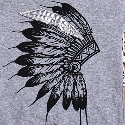 Camidy Toddler Baby Boy Short Sleeve Indian Headdress Printed Romper Bodysuit Jumpsuit (3M)