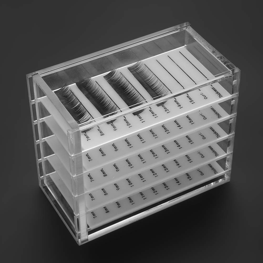 False Eyelash Organizer Case for Grafting Storage Display, 5 Layers Clear False Lashes Display Box for Eyes, Reusable Eyelash Case with Premium Quality for Beauty Salon and Home Use