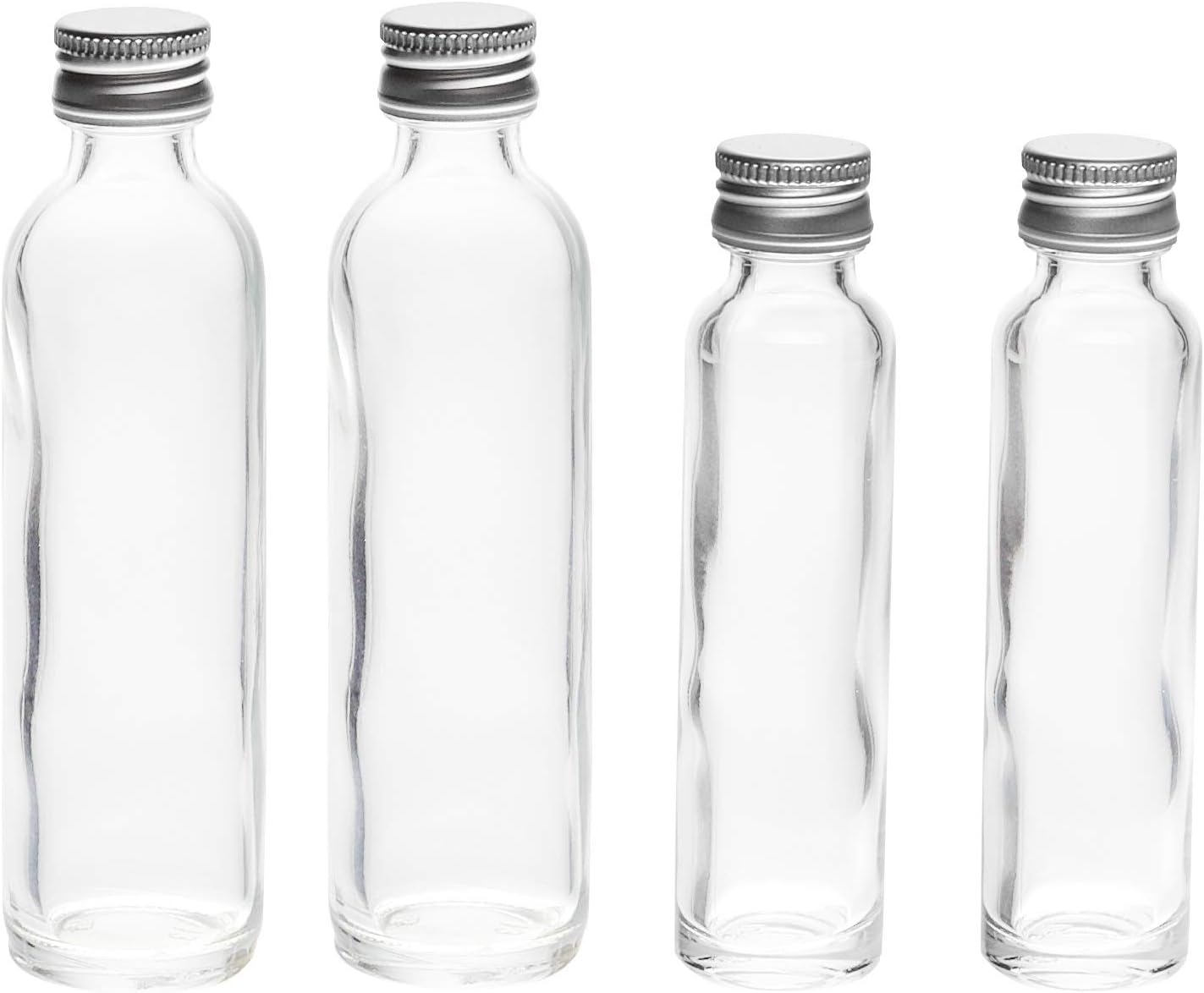 Bottiglie Per Liquori Mini Furuising Set Da 12 Bottigliette Vetro 60ml - Mini Bottiglie Riutilizzabili Per Liquori, Shot, Succhi E Salse Con Accessori Completi Bottigliette Vetro 100ml - 12